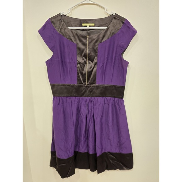 Gianni Bini Dresses & Skirts - Purple & black silk fit and flare dress whimsigoth dark academia gothic Size 10‎